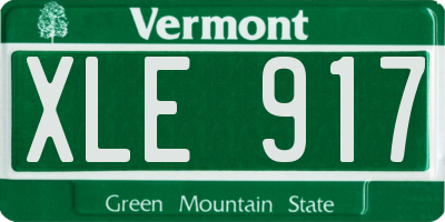 VT license plate XLE917