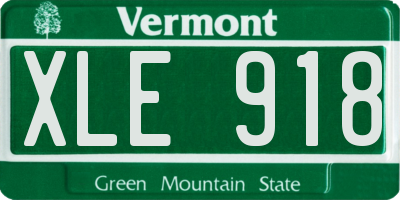 VT license plate XLE918