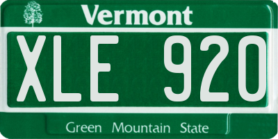 VT license plate XLE920