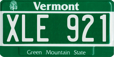 VT license plate XLE921