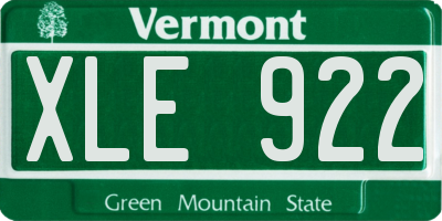 VT license plate XLE922