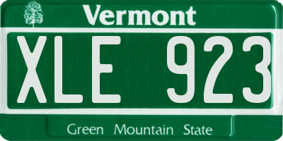 VT license plate XLE923