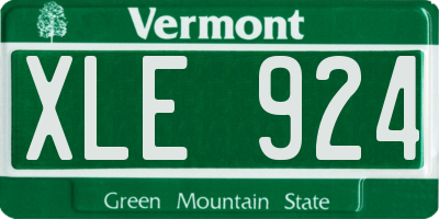 VT license plate XLE924