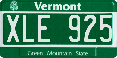 VT license plate XLE925