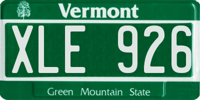 VT license plate XLE926