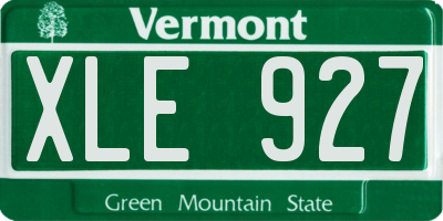 VT license plate XLE927