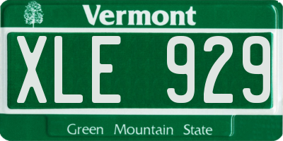 VT license plate XLE929