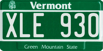 VT license plate XLE930