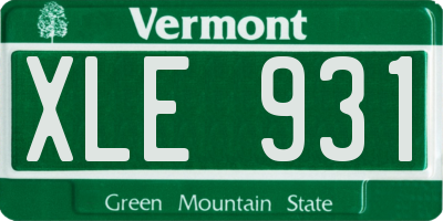 VT license plate XLE931
