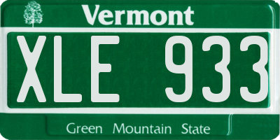 VT license plate XLE933