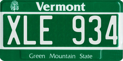 VT license plate XLE934