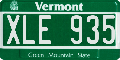 VT license plate XLE935