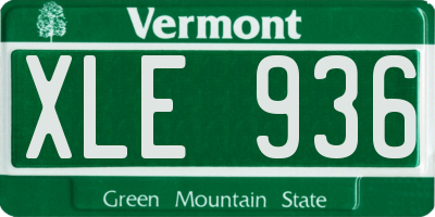 VT license plate XLE936