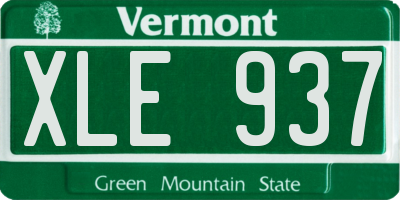 VT license plate XLE937