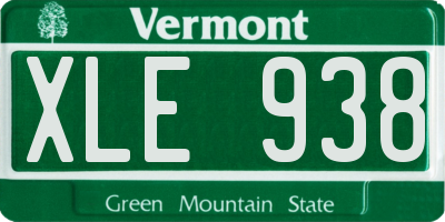 VT license plate XLE938