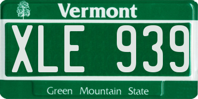 VT license plate XLE939