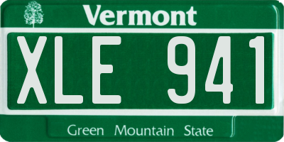VT license plate XLE941
