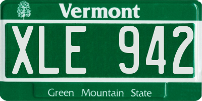 VT license plate XLE942