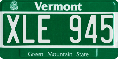 VT license plate XLE945