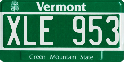 VT license plate XLE953