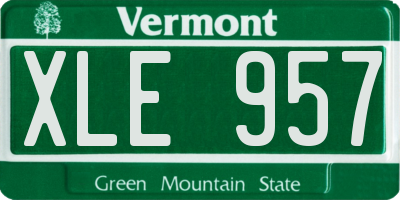 VT license plate XLE957