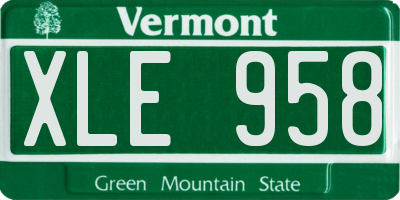 VT license plate XLE958