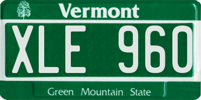 VT license plate XLE960