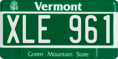 VT license plate XLE961