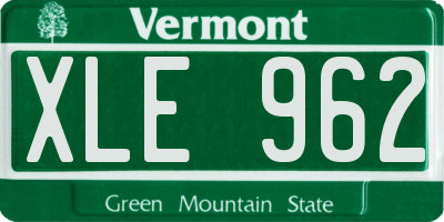 VT license plate XLE962