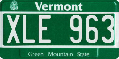 VT license plate XLE963
