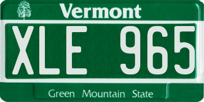 VT license plate XLE965