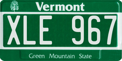 VT license plate XLE967