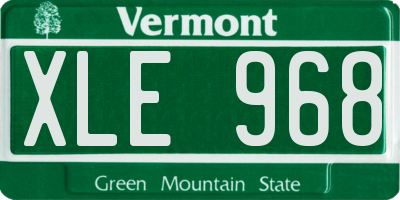 VT license plate XLE968