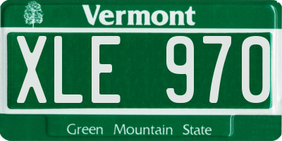 VT license plate XLE970