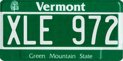 VT license plate XLE972