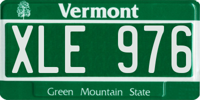 VT license plate XLE976