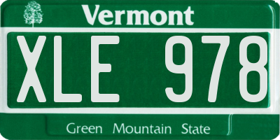 VT license plate XLE978