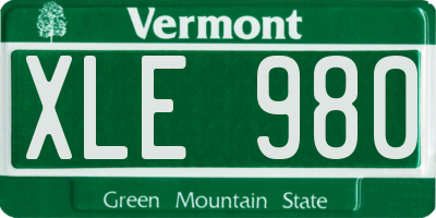 VT license plate XLE980