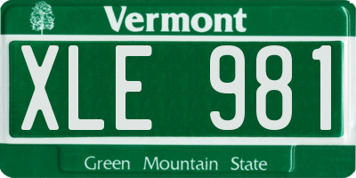 VT license plate XLE981