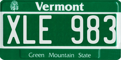 VT license plate XLE983