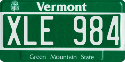 VT license plate XLE984