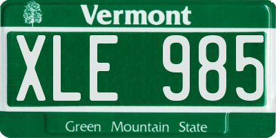 VT license plate XLE985