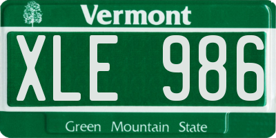 VT license plate XLE986