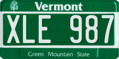VT license plate XLE987
