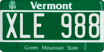 VT license plate XLE988
