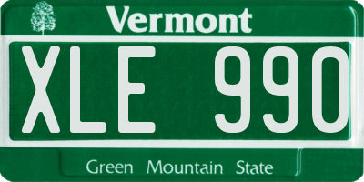 VT license plate XLE990