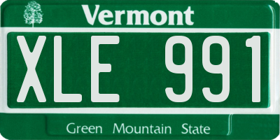 VT license plate XLE991