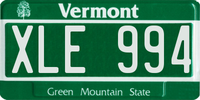 VT license plate XLE994