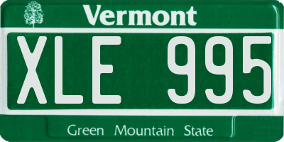 VT license plate XLE995