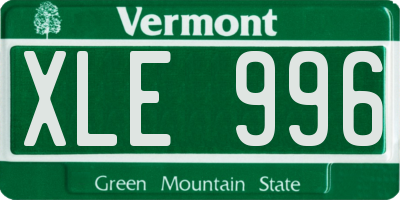 VT license plate XLE996